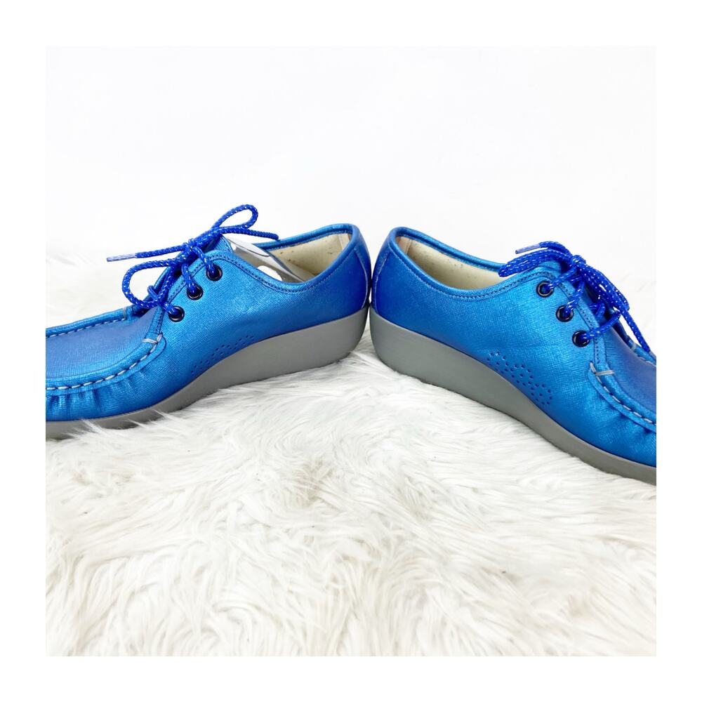 SAS Bounce Bluebird Metallic Wedge Sneaker 7M Women Comfort Lace‑Up - Picture 10 of 15